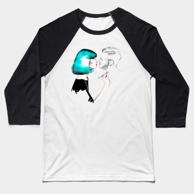 Kiss Me Baseball T-Shirt by InaStanimirova